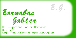 barnabas gabler business card