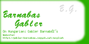 barnabas gabler business card